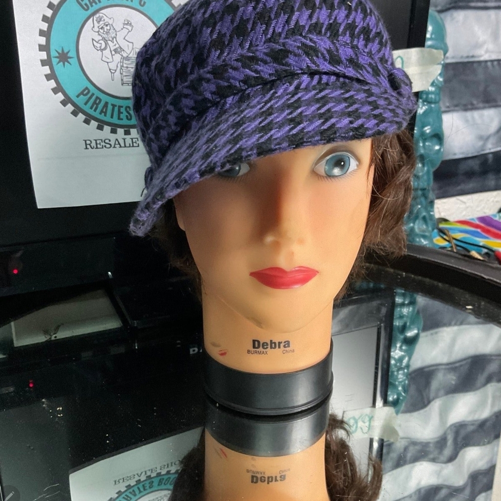 Purple and Black Checkered Hat